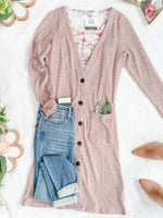 IN STOCK Colbie Ribbed Cardigan - Neutral Pink