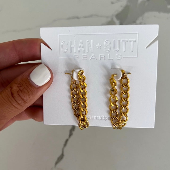 CHAIN LOOP EARRINGS