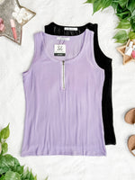 IN STOCK Mila Zipper Tank - Lavender