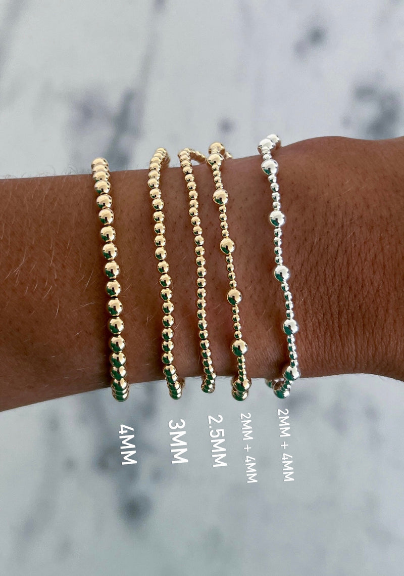 GOLD FILLED BEADED BRACELETS