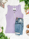 IN STOCK Mila Zipper Tank - Lavender