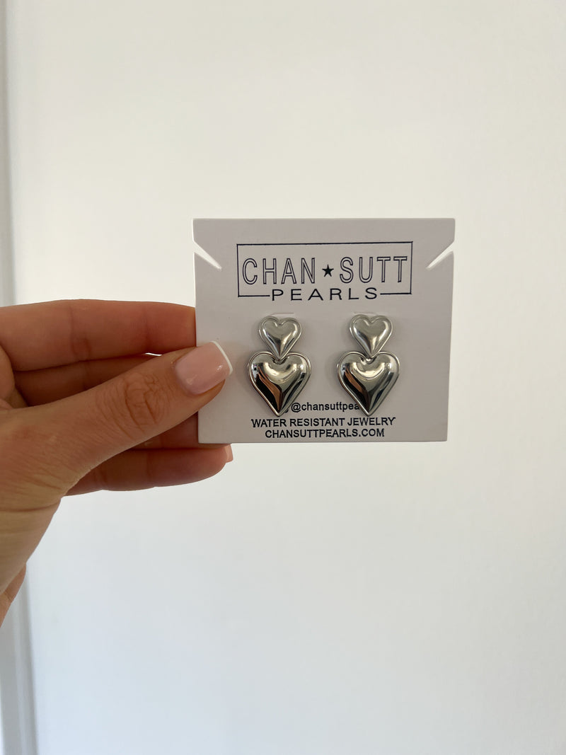 SILVER HEART EARRINGS