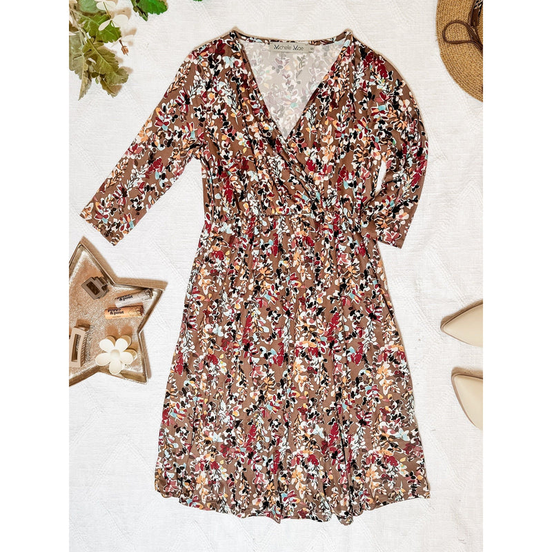 IN STOCK Taylor Dress - Mocha Floral | Women's Dress