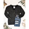 IN STOCK Brittney Button Sweater - Charcoal | Women's Long Sleeve FINAL SALE