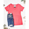 IN STOCK Sarah Ruffle Short Sleeve - Deep Coral | Women's Top