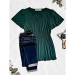 IN STOCK Emery Ruffle Top - Hunter Green | Women's Blouse FINAL SALE