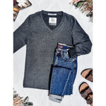 IN STOCK Leah Long Sleeve Top - Charcoal | Women's Casual Top FINAL SALE