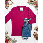 IN STOCK Leah Long Sleeve Top - Magenta | Women's Casual Top