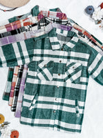 IN STOCK Norah Plaid Shacket - Classic Green and Grey Mix FINAL SALE