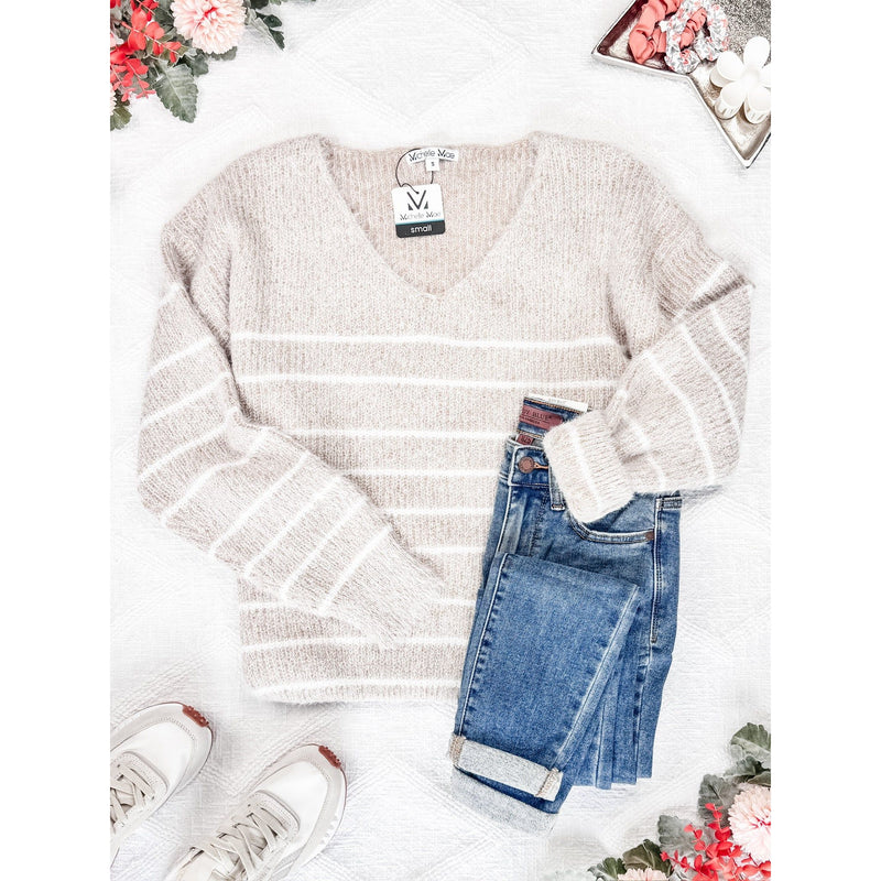 IN STOCK Cozy Striped Sweater - Natural