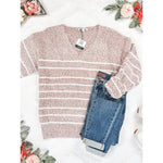 IN STOCK Cozy Striped Sweater - Rust FINAL SALE