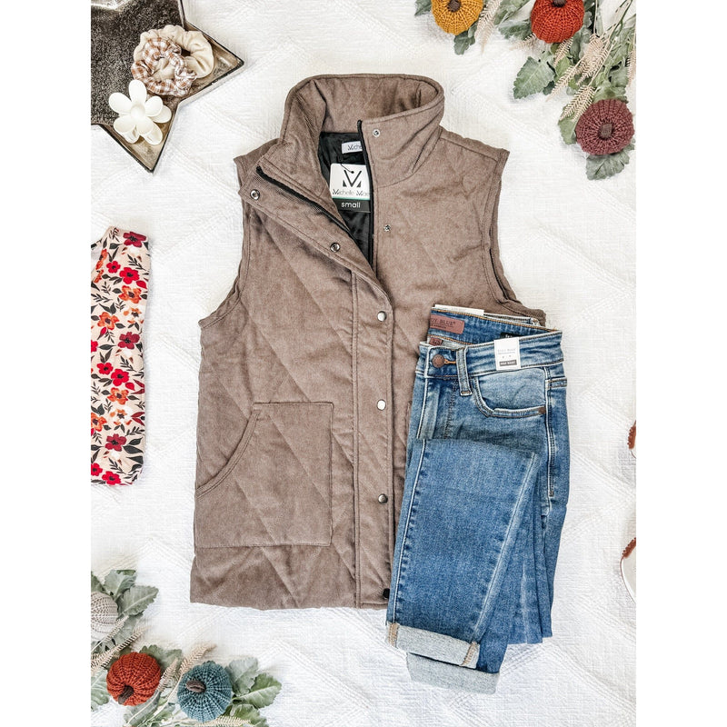 IN STOCK Corduroy Vest - Mocha FINAL SALE