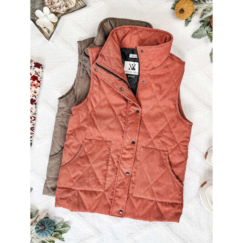 IN STOCK Corduroy Vest - Pumpkin FINAL SALE