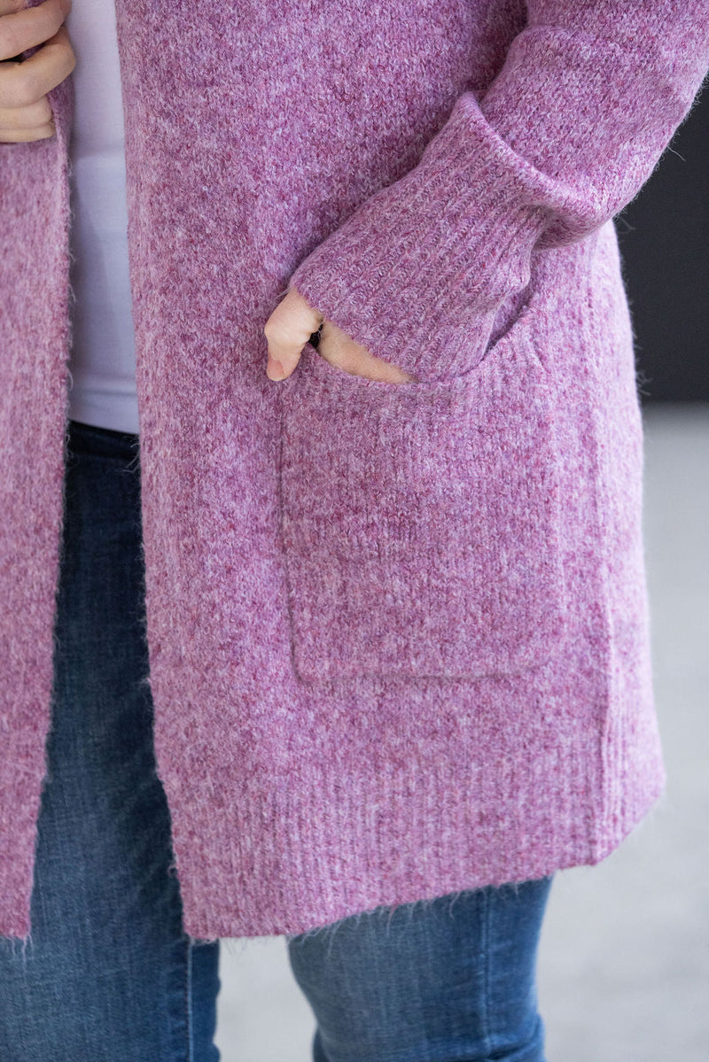 IN STOCK Madison Cozy Cardigan - Frosted Berry