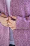 IN STOCK Madison Cozy Cardigan - Frosted Berry