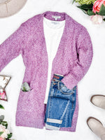 IN STOCK Madison Cozy Cardigan - Frosted Berry