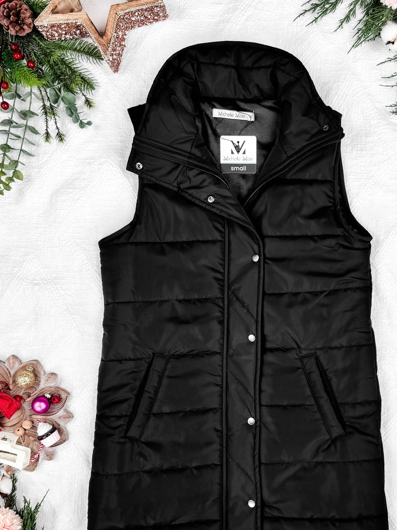 IN STOCK Harlow Long Vest - Black