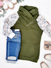 IN STOCK Zoey ZipCowl - Olive and Boho Floral FINAL SALE