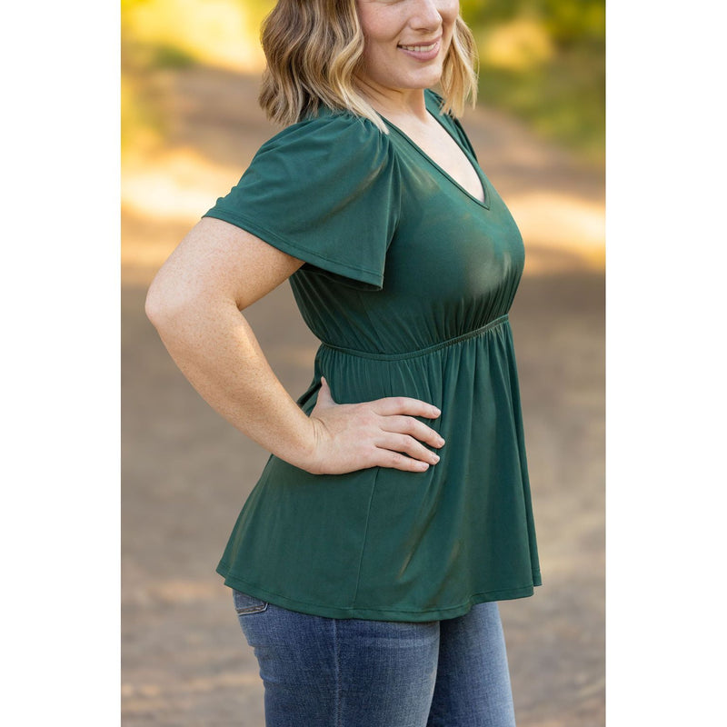 IN STOCK Emery Ruffle Top - Hunter Green | Women's Blouse FINAL SALE