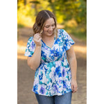 IN STOCK Emery Ruffle Top - Blue Floral | Women's Blouse FINAL SALE