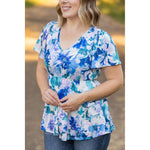 IN STOCK Emery Ruffle Top - Blue Floral | Women's Blouse FINAL SALE