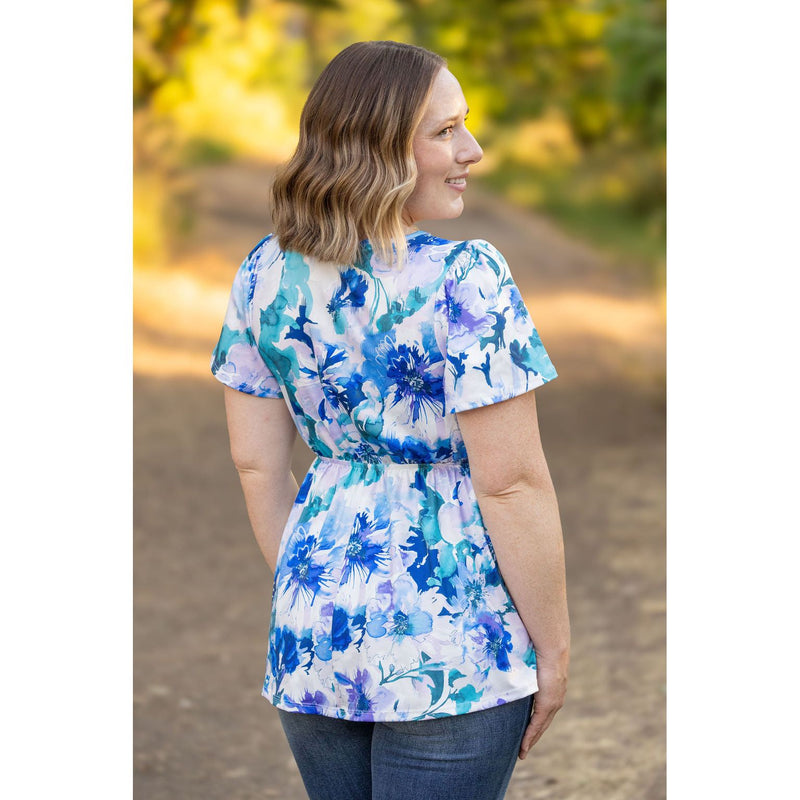 IN STOCK Emery Ruffle Top - Blue Floral | Women's Blouse FINAL SALE