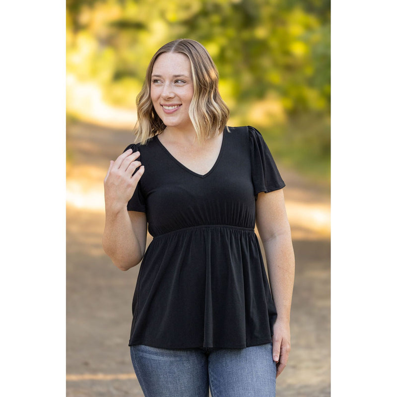 IN STOCK Emery Ruffle Top - Black | Women's Blouse FINAL SALE