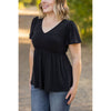 IN STOCK Emery Ruffle Top - Black | Women's Blouse FINAL SALE