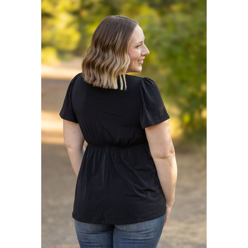 IN STOCK Emery Ruffle Top - Black | Women's Blouse FINAL SALE