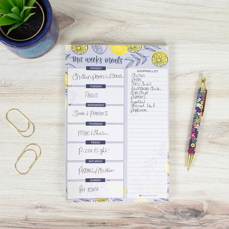 6x9 Magnetic Meal Planning Pad, Choose Design