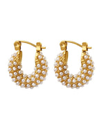 DAINTY PEARL HOOPS