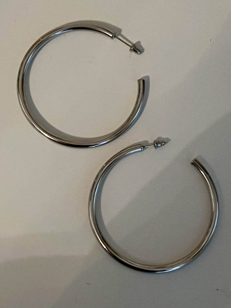 LARGE SILVER HOOPS